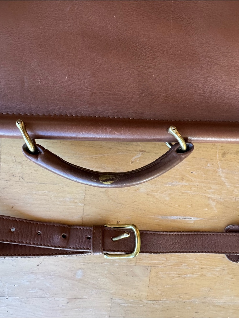 Coach Brown Leather Flap Laptop Satchel with Adjustable Strap - Picture 6 of 12